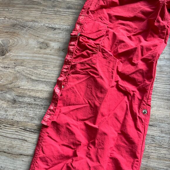 Zumba Pants Women's Large Y2K Cargo Straps Pink Coral Hooks Vintage Workout - Picture 11 of 11